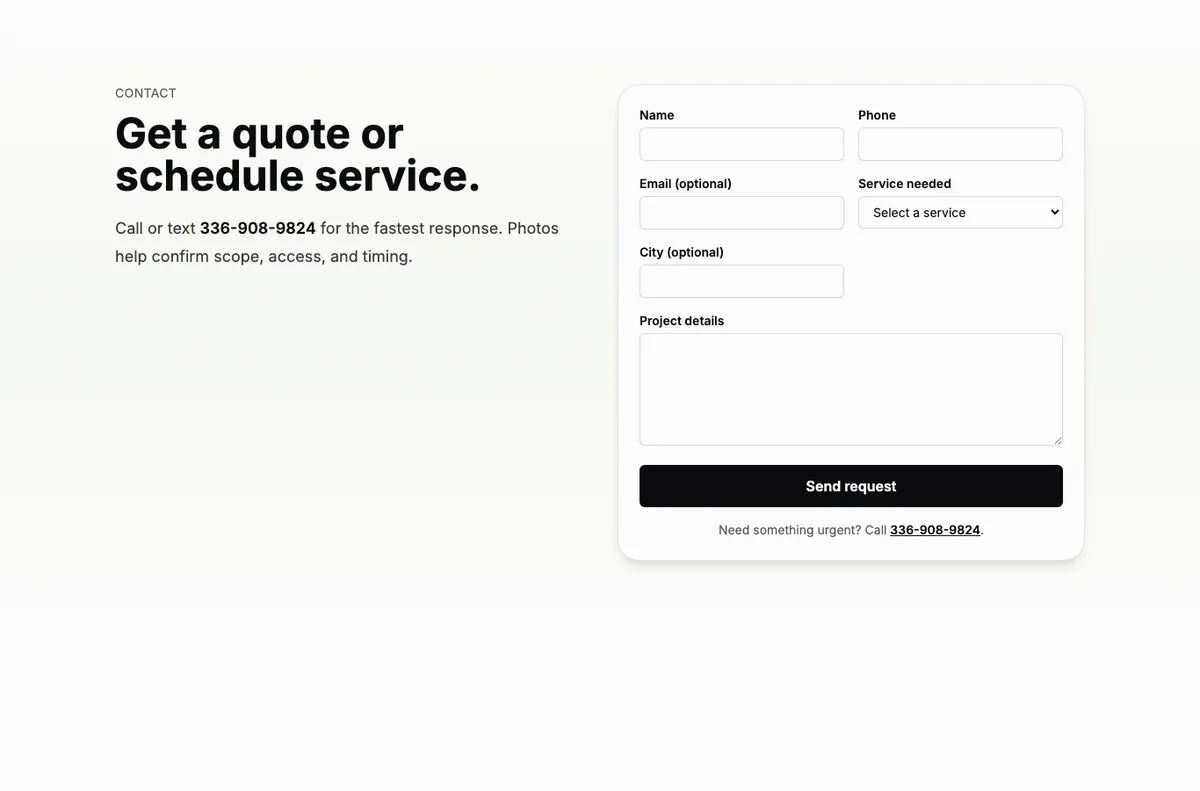 Current Midway Junk Removal quote and contact page